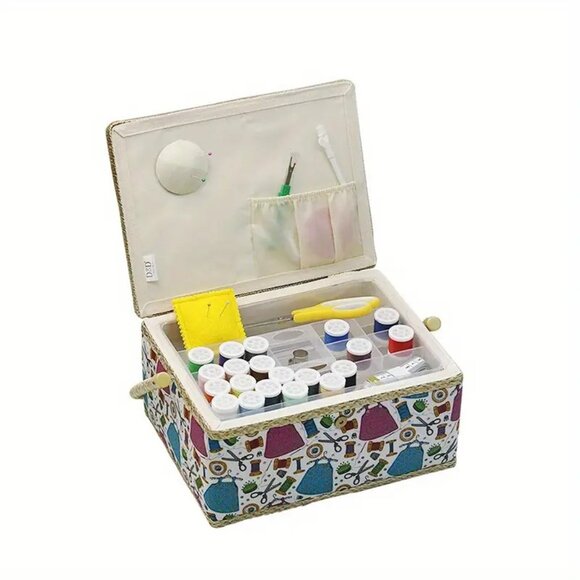 BRAND NEW LARGE SIZE MODERN SEWING BASKET - Picture 2 of 4